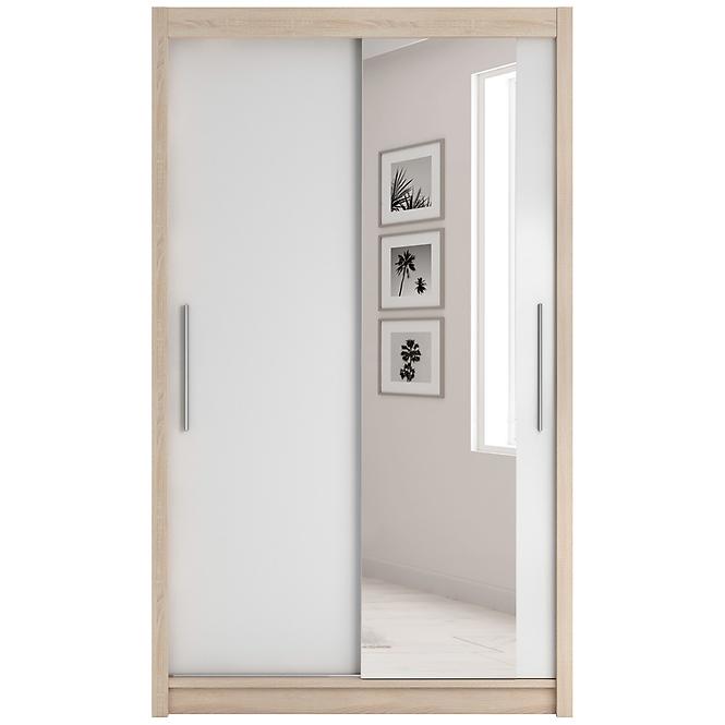 Skříň Verona 120cm Sonoma/Bílý/Zrcadlo