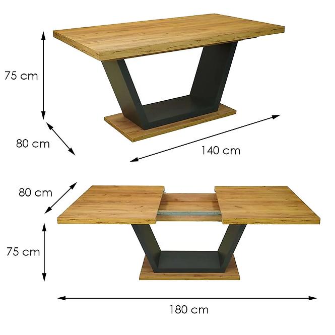 Stůl ST-11 140x80+40 grafit