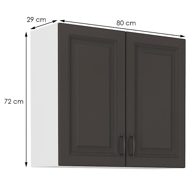 Kuchyňská skříňka STILO grafit mat/bílá 80g-72 2f