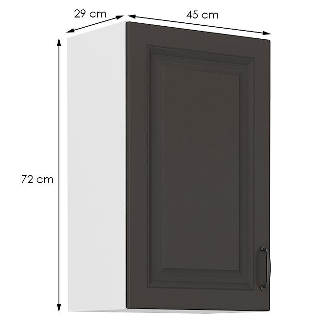 Kuchyňská skříňka STILO grafit mat/bílá 45g-72 1f