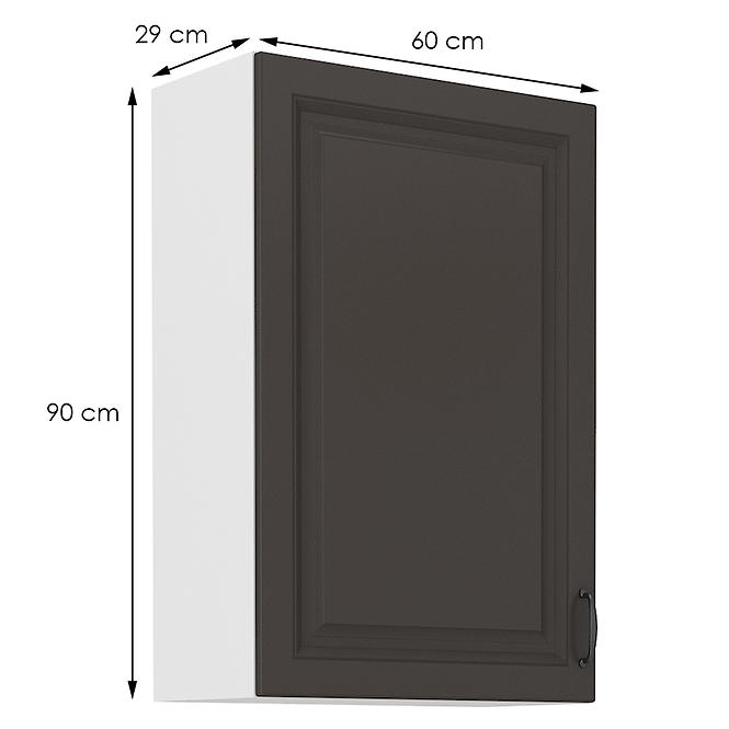 Kuchyňská skříňka STILO grafit mat/bílá 60g-90 1f