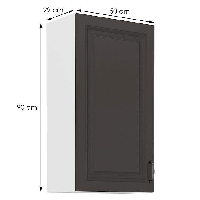 Kuchyňská skříňka STILO grafit mat/bílá 50g-90 1f