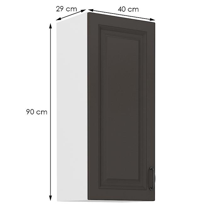 Kuchyňská skříňka STILO grafit mat/bílá 40g-90 1f