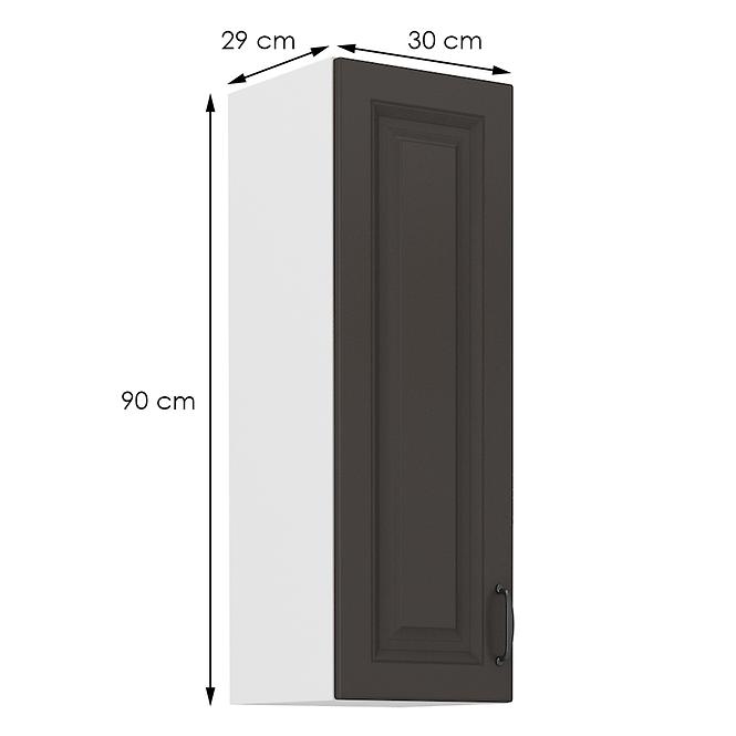 Kuchyňská skříňka STILO grafit mat/bílá 30g-90 1f