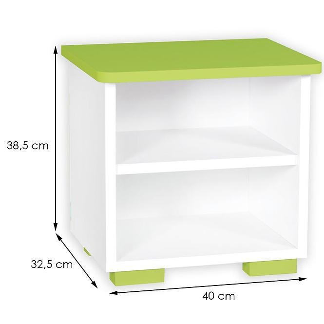 Noční stolek BB10 bílá+zelená