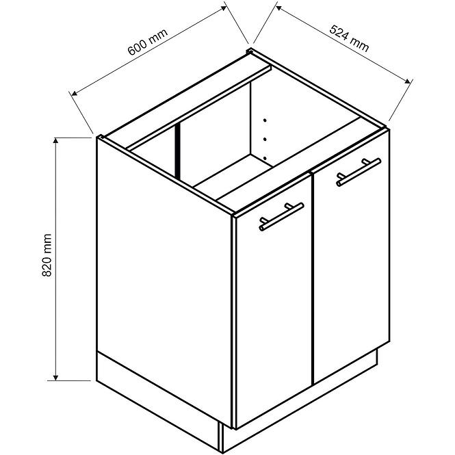 Kuchyňská skříňka Bono D60 dub wotan