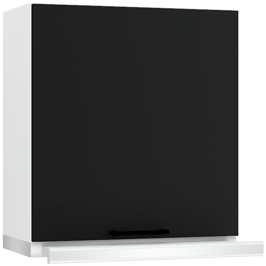 Kuchyňská skříňka Max W60/68 Slim Pl se stříbrnou kapucí černá