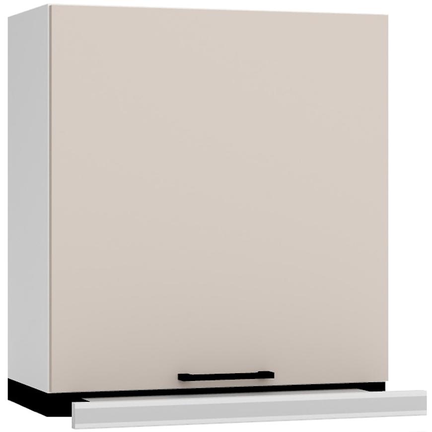 Kuchyňská skříňka Max W60/68 Slim Pl se stříbrnou kapucí světle béžová