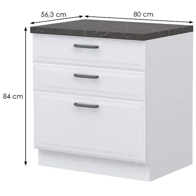 Kuchyňská skříňka Evia r-80-3f/4 3s standard pearl grey matná