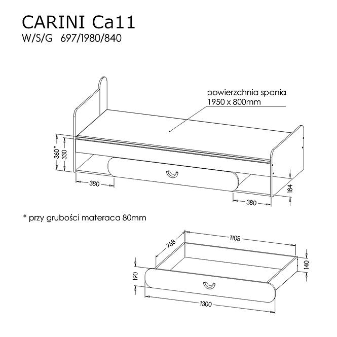 Postel Carini 1d3s Ca6 White Light Graphite