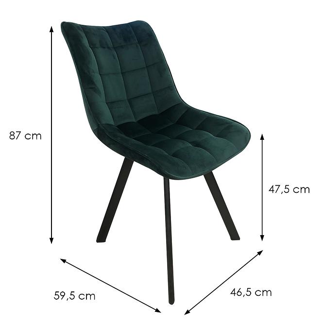 Židle W132 zelená nohy černé