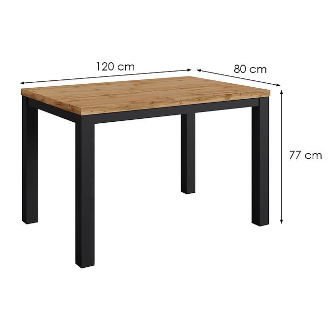Stůl Oskar d120 černá/wotan