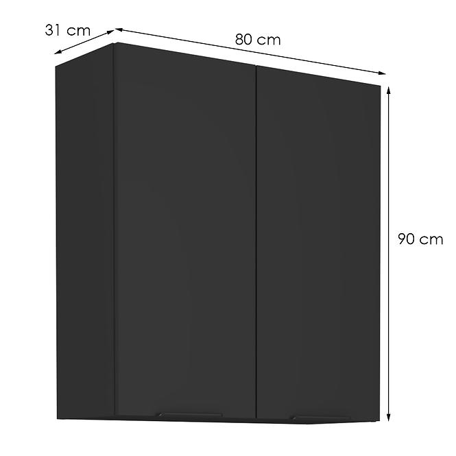 Kuchyňská skříňka Siena černý mat 80g-90 2f
