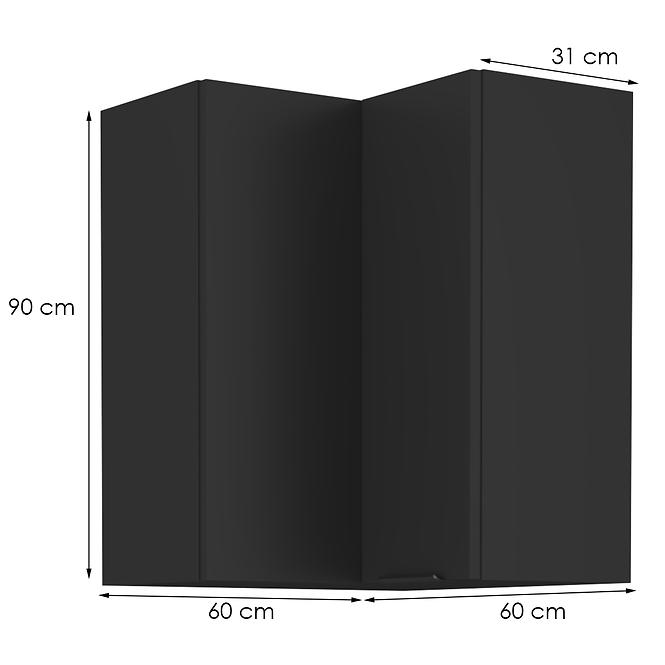 Kuchyňská skříňka Siena černý mat 60x60 Gn-90 1f (90°)