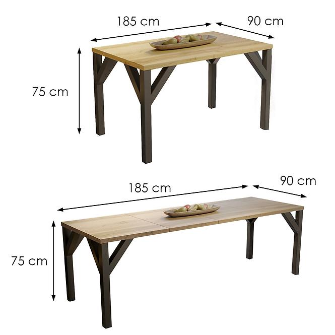 Stůl Baltika 185 dub wotan