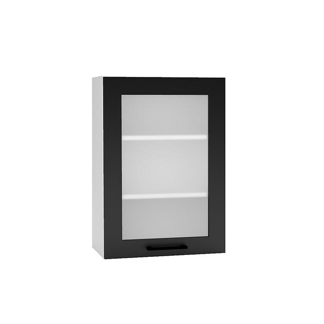 Kuchyňská skříňka Denis WS50 PL černá mat continental/bílá