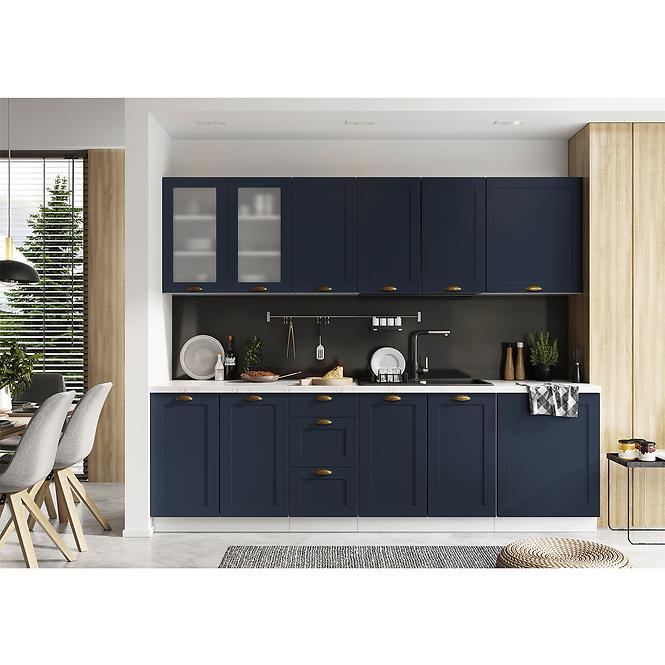 Kuchyňská skříňka Adele W60 tmavě modrá mat/bílá