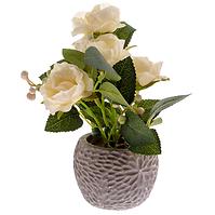 Umělá růže v keramickém květináči 18cm