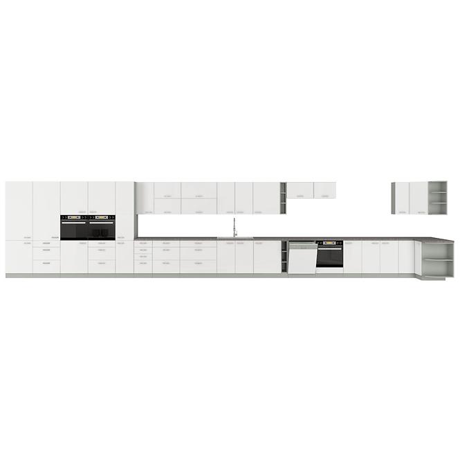 Kuchyňská skříňka Bianka 80D 2F BB, bílá/šedá