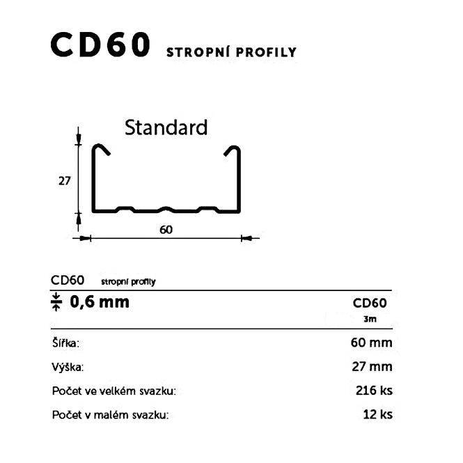 Stropní Profil CD60(0,6) 3m