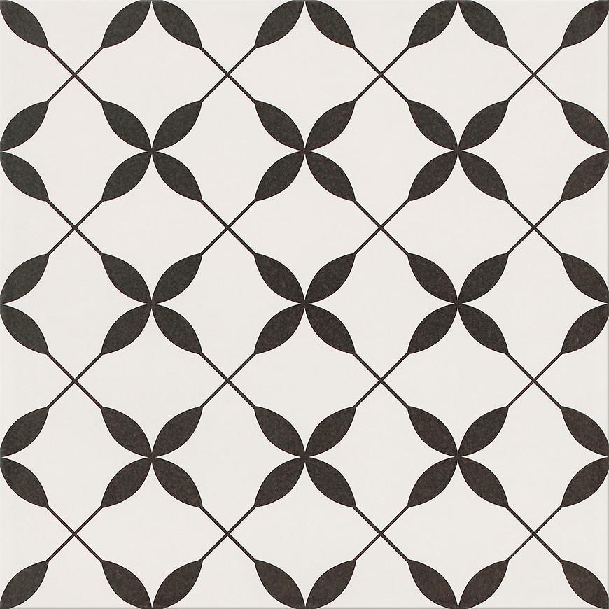 Dlažba Clover black pattern 29,8/29,8