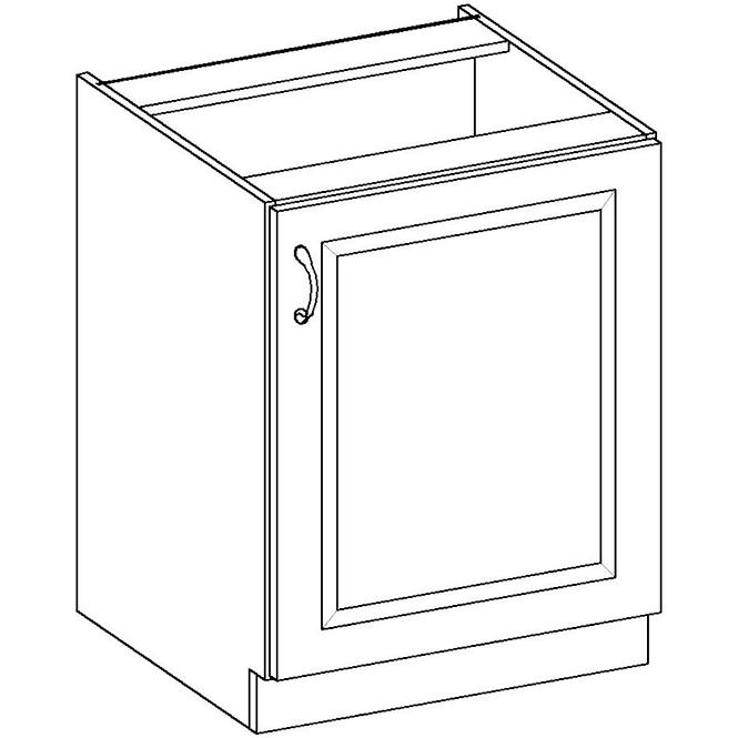 Kuchyňská skříňka Stilo, bílá/ dub artisan, 60D 1F BB