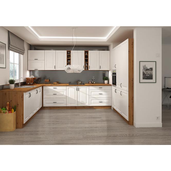 Kuchyňská skříňka Stilo, bílá/dub artisan, 60D 3S BB