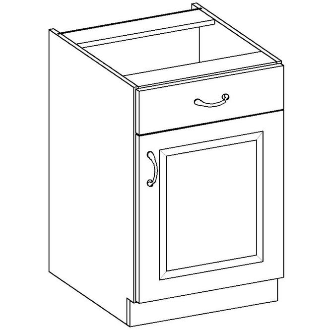 Kuchyňská skříňka Stilo, bílá/dub artisan, 50D 1F 1S BB