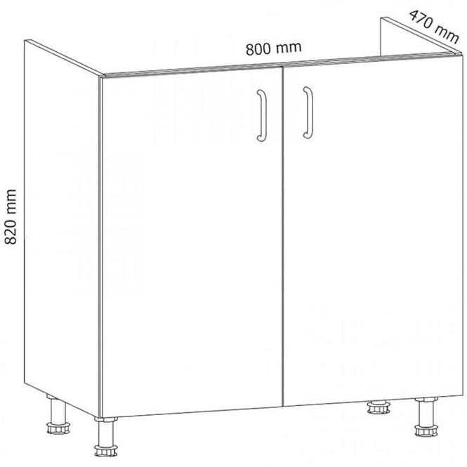 Kuchyňská skříňka Linea D80Z Grey
