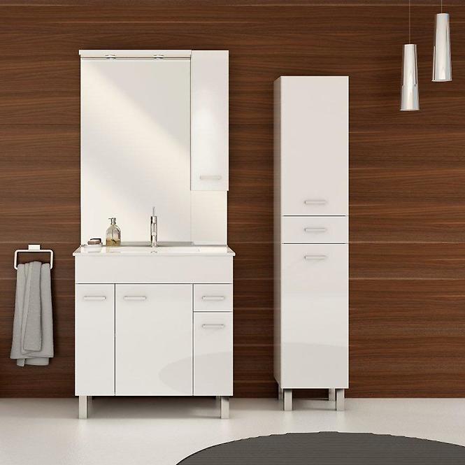 Skříňka s umyvadlem a zrcadlem bílá Catania 3D1S 80