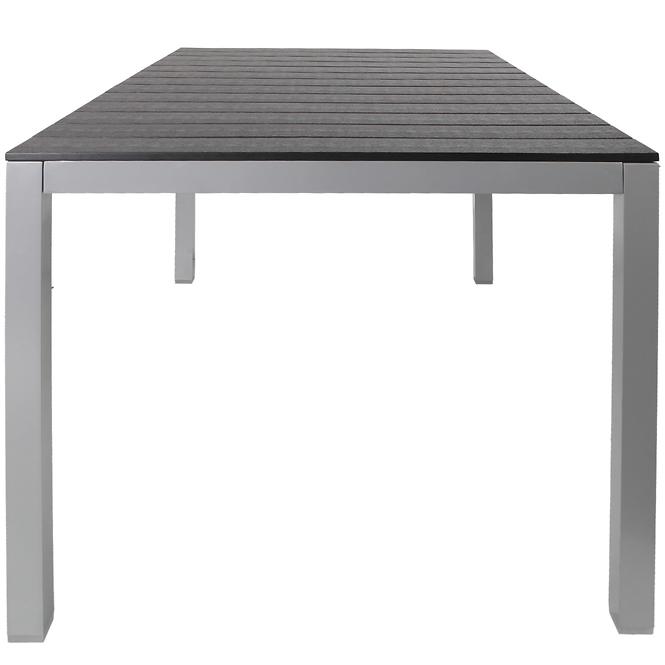 Stůl POLYWOOD stříbrný / černá deska, BNS-130692SB