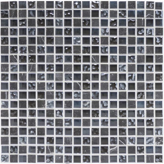 Mozaika  marmor schwarz/glassmix schwarz 47833 30,5x30,5x0,8