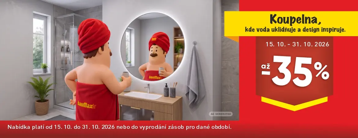 Koupelna, kde voda uklidňuje a design inspiruje. 15.10-31.10.26