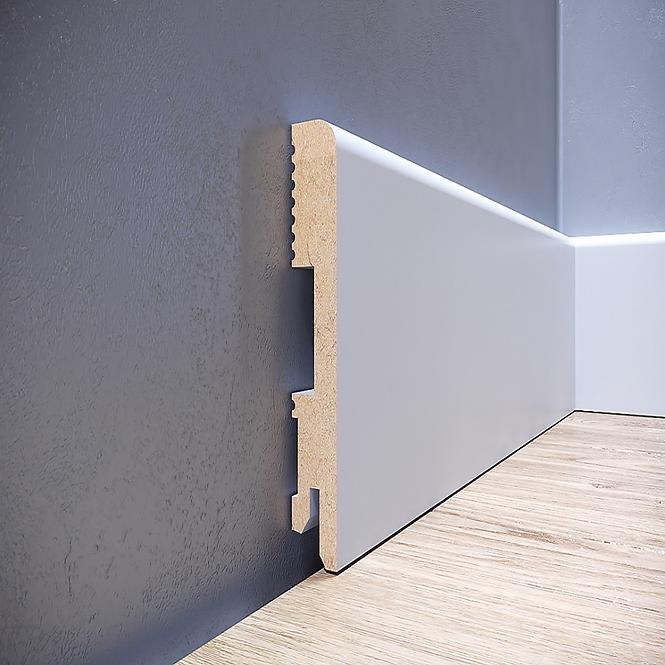 Podlahová lišta MDF Foge LB1 80 bílá lesk,2