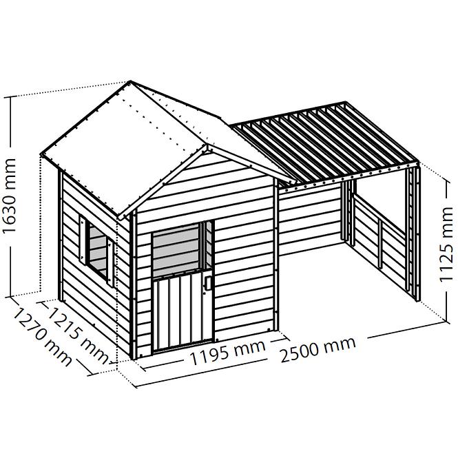Dřevěný dětský domeček Mimosa 250x127x163 cm