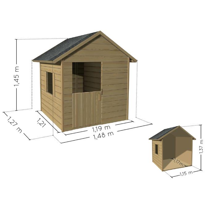 Dřevěný dětský domeček Lilas 148x127x145 cm