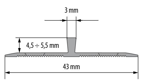 Dilatační profil pro LVT panely DY30 0,9 m stříbrný,3