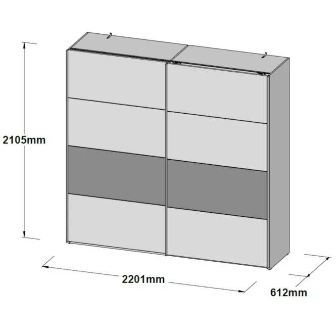 Šatní skříň Jakobina 220cm Dub/Černá