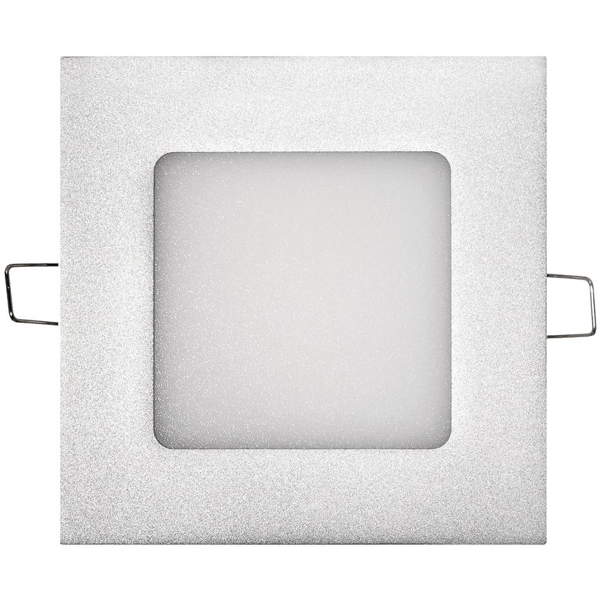 Levně LED podhledové svítidlo PROFI stříbrné, 12 x 12 cm, 6 W, neutrální bílá