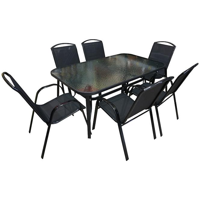 Sada sklenený stůl + 6 židlí Himalaya