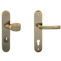 Bezpečnostní štítové dveřní kování Cobra C101 PZ90 LI/RE s překrytkou, bronz česaný