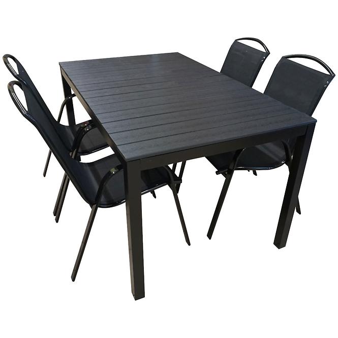 Sada stůl Polywood + 4 židle Himalaya,5