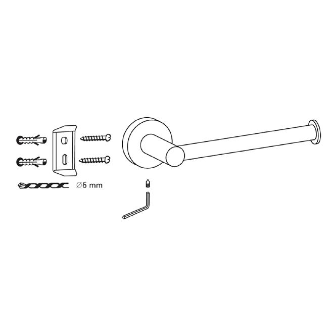 Držák rovný na toaletní papír Carbon černý,2