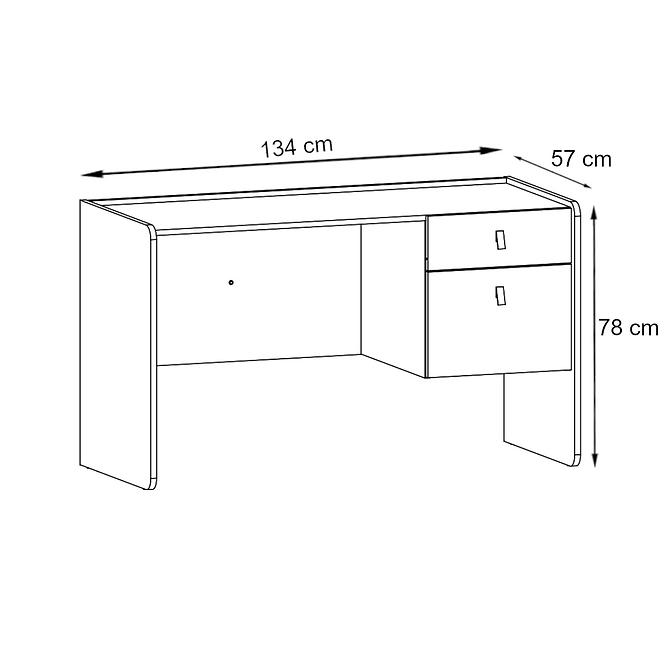 Psací Stůl  Vivero 134cm Grey/Artisan