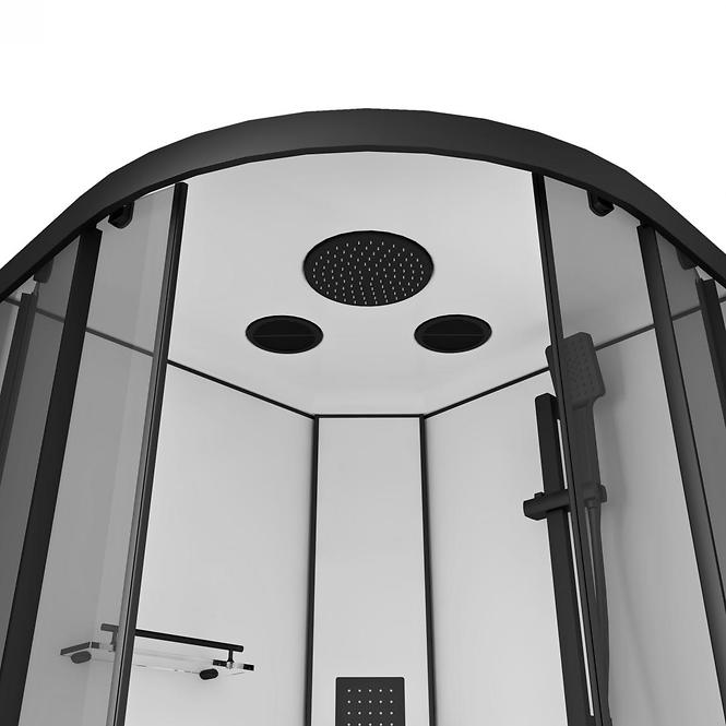Sprchový box s hydromasáží Atlantic 90x90x220 čierny,8