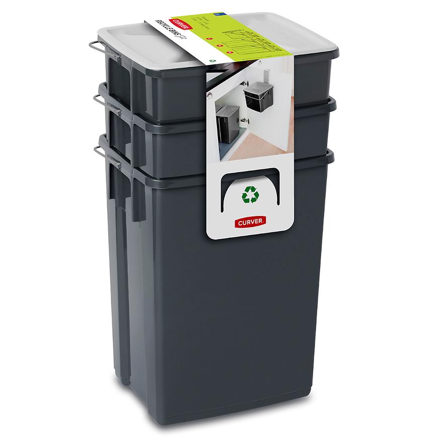 Odpadkový sada box Biobox 245948 šedý 2x10l + 6l
