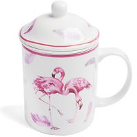 Porcelánový hrníček se sítkem Flamingo 330ml