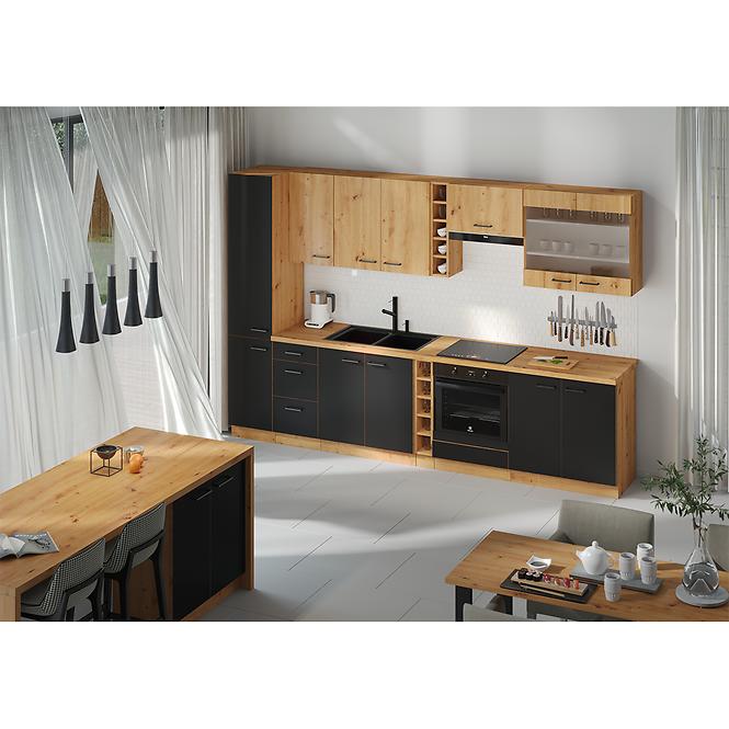 Kuchyňská skříňka Modena 89x89dn 1f Bb černá/dub artisan,8