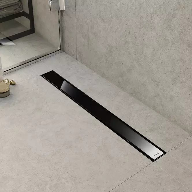 Lineární odvodnìní sprchový žlab cèrné sklo 600