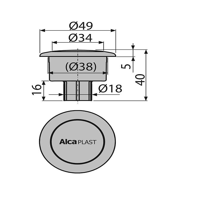Tlačítko vypuštěcího ventilu chrom V0011-ND